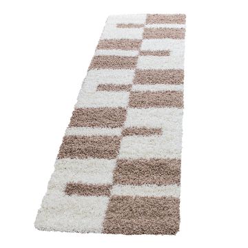 Gala Shaggy tappeto pelo lungo runner 80x250cm beige