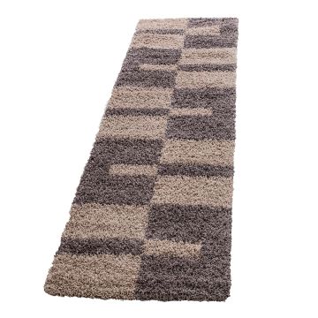 Gala Shaggy tappeto pelo lungo runner 80x250cm taupe