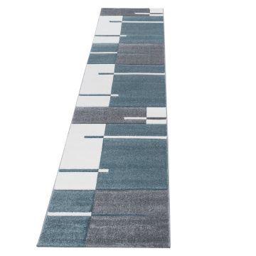 Hawaii Striscia tappeto pelo corto runner 80x300cm blu