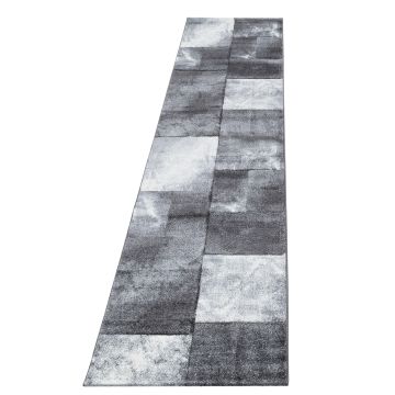 Hawaii Tetris tappeto pelo corto runner 80x300cm grigio