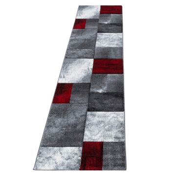 Hawaii Tetris tappeto pelo corto runner 80x300cm rosso