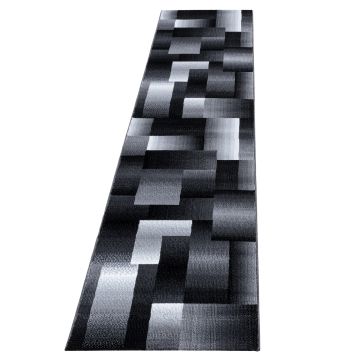 Miami Jawa tappeto pelo corto runner 80x300cm nero