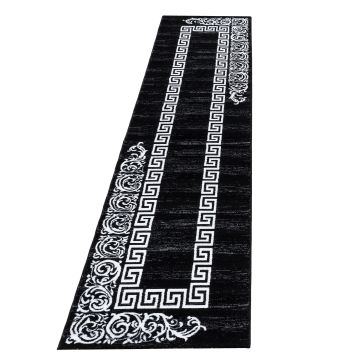 Miami Henna tappeto pelo corto runner 80x300cm nero