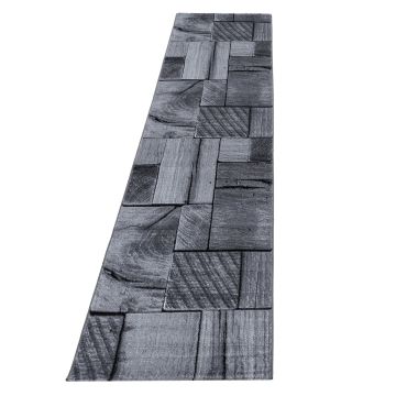 Parma Lami tappeto pelo corto runner 80x300cm nero