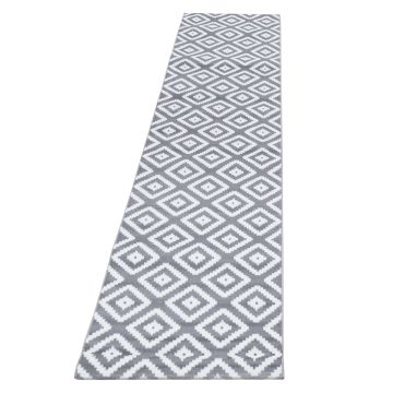 Plus Rhombus tappeto pelo corto runner 80x300cm grigio