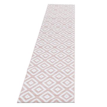 Plus Rhombus tappeto pelo corto runner 80x300cm rosa