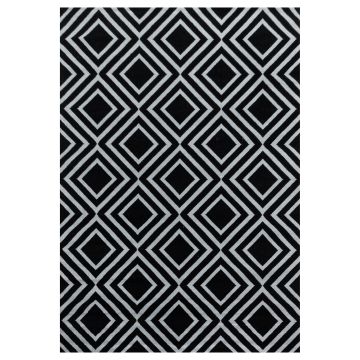 Costa Rhombus tappeto pelo corto rettangolo 200x290cm nero