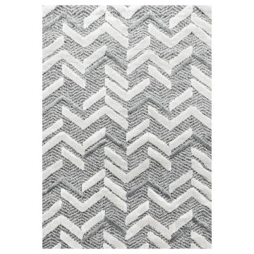 Pisa Zigzag tappeto pelo lungo rettangolo 280x370cm grigio