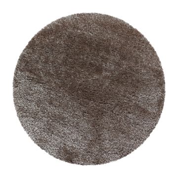 Brilliant Shaggy tappeto pelo lungo rotonda Ø 80cm taupe