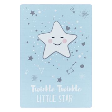 Play Brilla, Brilla la Stellina antiscivolo tappeto camera bambini pelo corto rettangolo 80x120cm blu