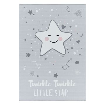Play Brilla, Brilla la Stellina antiscivolo tappeto camera bambini pelo corto rettangolo 80x120cm grigio
