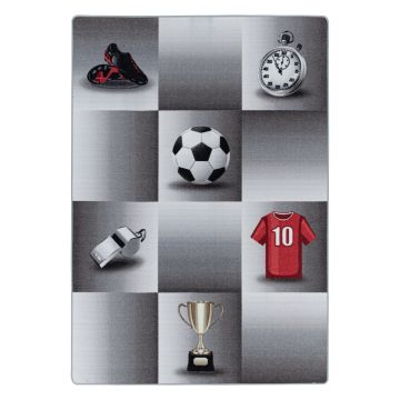 Play Campione antiscivolo tappeto gioco camera bambini pelo corto rettangolo 80x120cm grigio