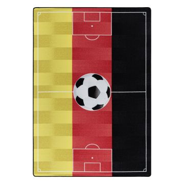 Play Campo da Calcio Germania antiscivolo tappeto gioco camera bambini pelo corto rettangolo 100x150cm rosso