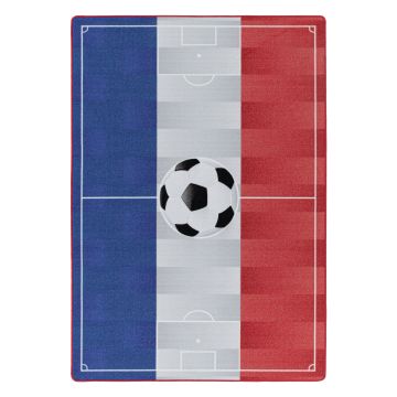 Play Campo da Calcio Francia antiscivolo tappeto gioco camera bambini pelo corto rettangolo 100x150cm bianco