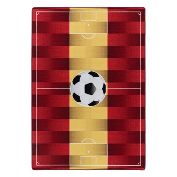 Play Campo da Calcio Spagna antiscivolo tappeto gioco camera bambini pelo corto rettangolo 100x150cm giallo