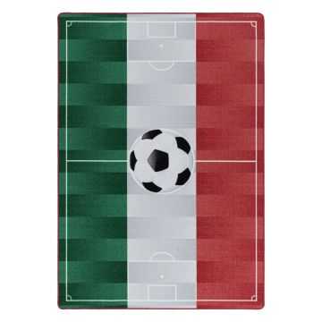 Play Campo da Calcio Italia antiscivolo tappeto gioco camera bambini pelo corto rettangolo 100x150cm bianco