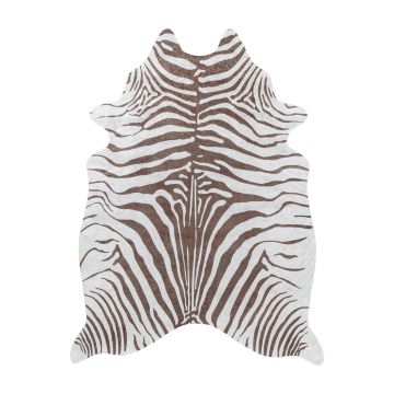 Etosha Zebra antiscivolo tappeto tessuto piatto rettangolo 100x135cm imitazione pelle di animale marrone