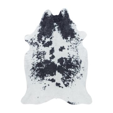 Etosha Holstein antiscivolo tappeto tessuto piatto rettangolo 100x135cm imitazione pelle di animale nero