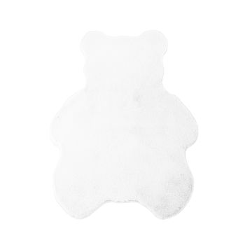 Caty Orso monocromo tappeto bambini soffice pelo corto 80x100cm bianco