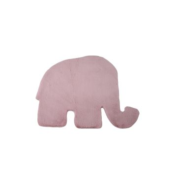 Caty Elefante monocromo tappeto bambini soffice pelo corto 80x100cm rosa