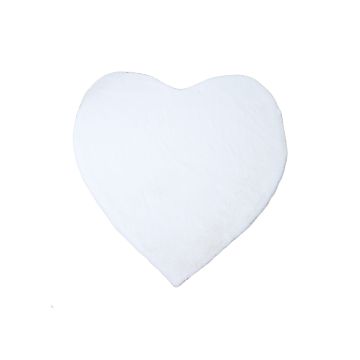 Caty Cuore monocromo tappeto bambini soffice pelo corto 90x90cm bianco