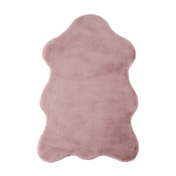 Caty Pelle di Pecora monocromo tappeto bambini soffice pelo corto 60x90cm rosa