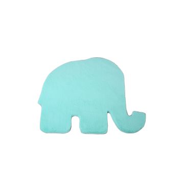 Caty Elefante monocromo tappeto bambini soffice pelo corto 80x100cm verde menta