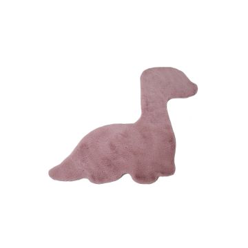 Caty Dino monocromo tappeto bambini soffice pelo corto 80x100cm rosa