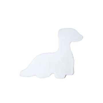 Caty Dino monocromo tappeto bambini soffice pelo corto 80x100cm bianco