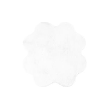 Caty Trifoglio monocromo tappeto bambini soffice pelo corto 90x90cm bianco