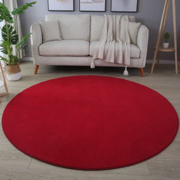 Sky tappeto pelo corto rotonda Ø 120cm rosso