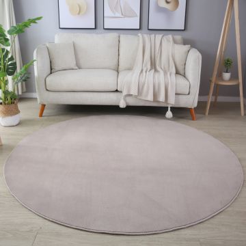 Sky tappeto pelo corto rotonda Ø 120cm beige