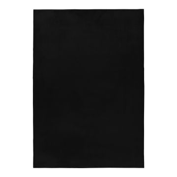 Pouffy tappeto soffice pelo corto rettangolo 140x200cm nero