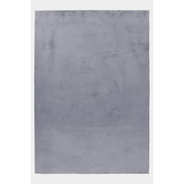 Pouffy tappeto soffice pelo corto rettangolo 140x200cm grigio