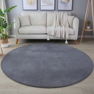 Sky tappeto pelo corto rotonda Ø 120cm grigio