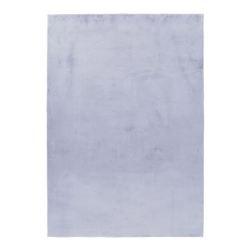 Pouffy tappeto soffice pelo corto rettangolo 160x230cm argento