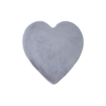 Caty Cuore monocromo tappeto bambini soffice pelo corto 90x90cm argento