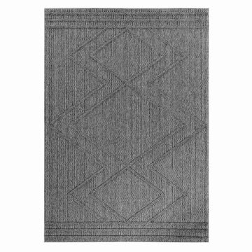 Patara Zigzag tappeto esterno pelo corto rettangolo 240x340cm grigio